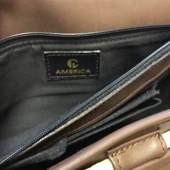 Large Dark Brown Crossbody Bag in Dark Brown Mocca Sense of Function by America - Picture 10 of 14